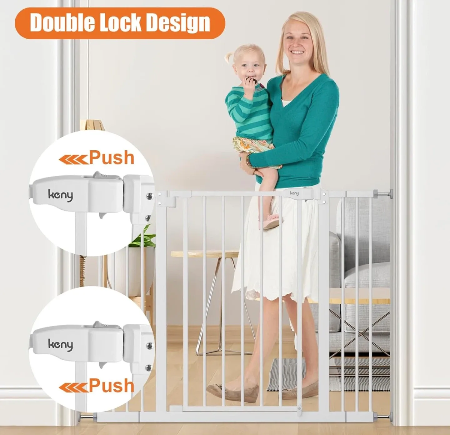 LENKY White Baby/Pet Gate (Fits 29"-42.5") image indicator(6)