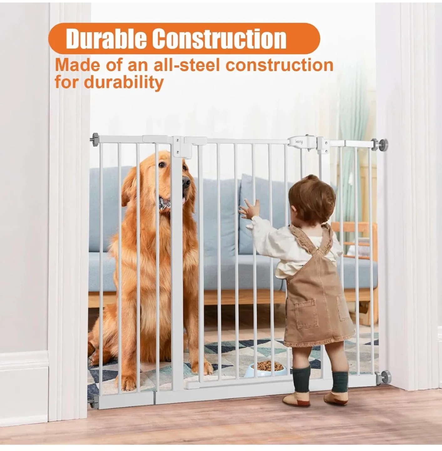 LENKY White Baby/Pet Gate (Fits 29"-42.5") image indicator(4)