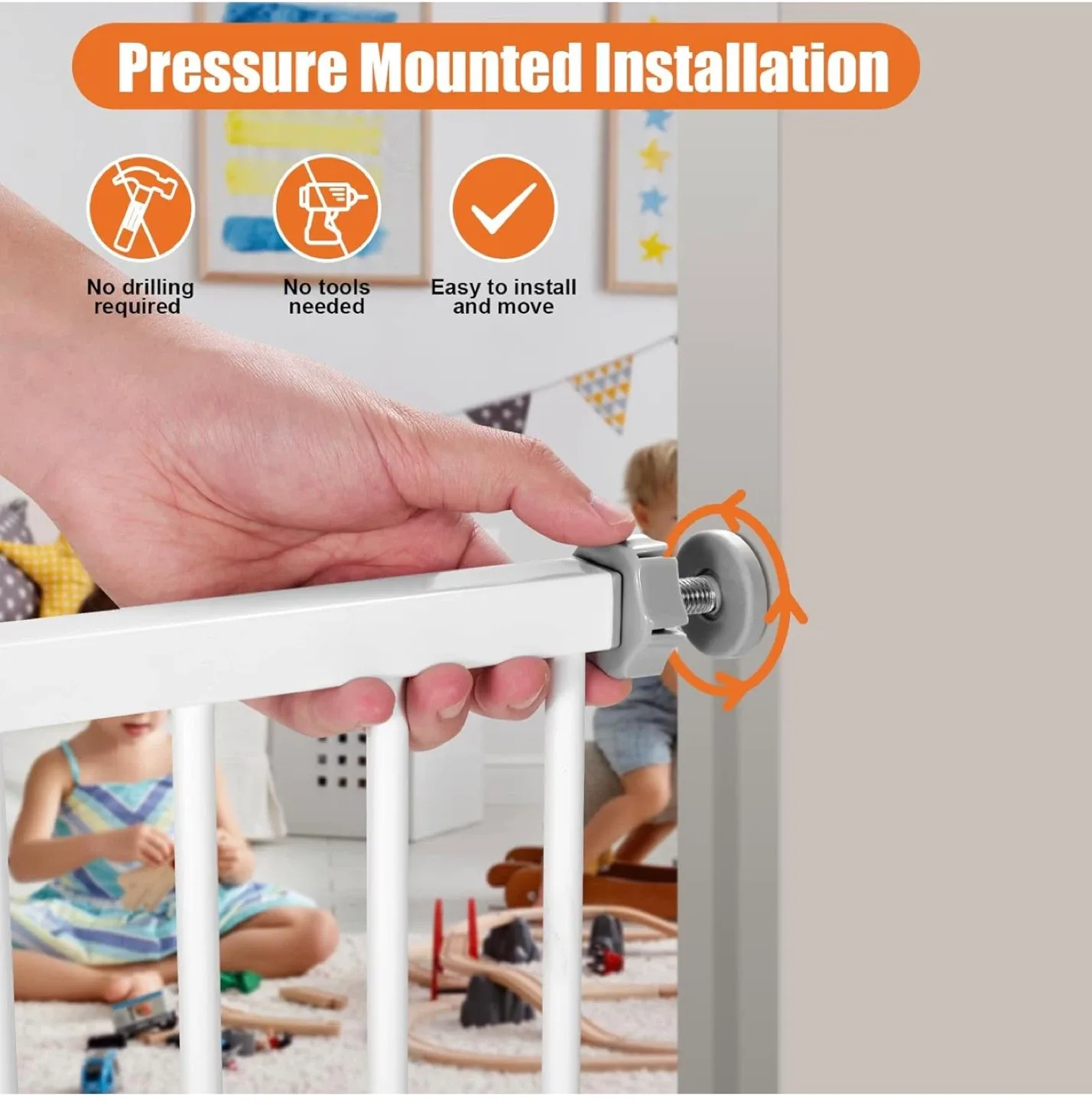 LENKY White Baby/Pet Gate (Fits 29"-42.5") image indicator(3)