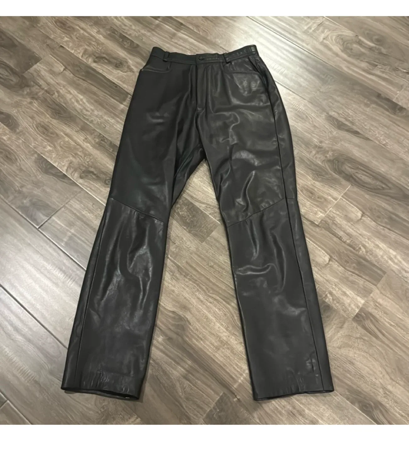 Vintage danier leather boot cut pants image indicator(2)