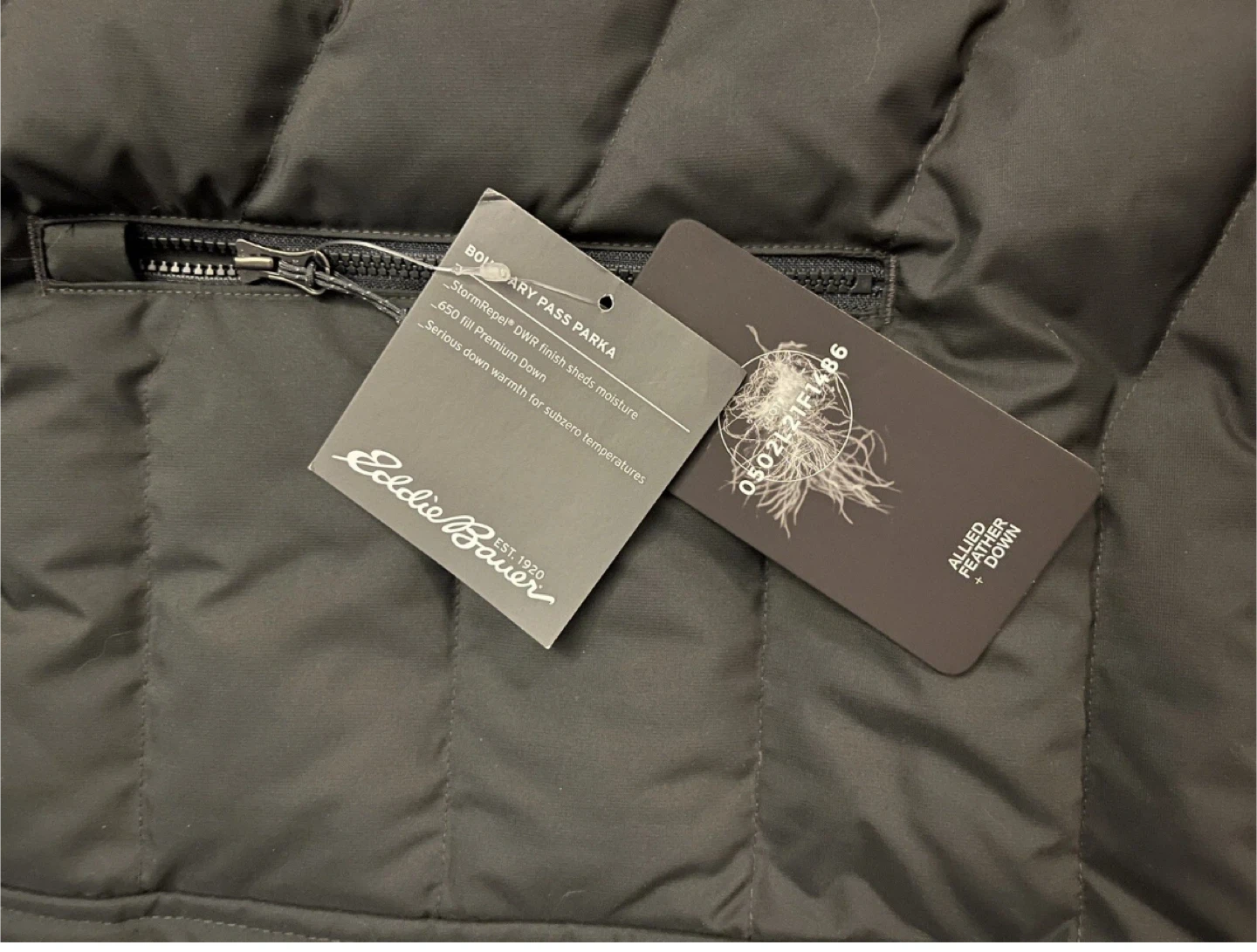 Mens Eddie Bauer Boundary Pass Down Parka Jacket dark smoke S - photo 4