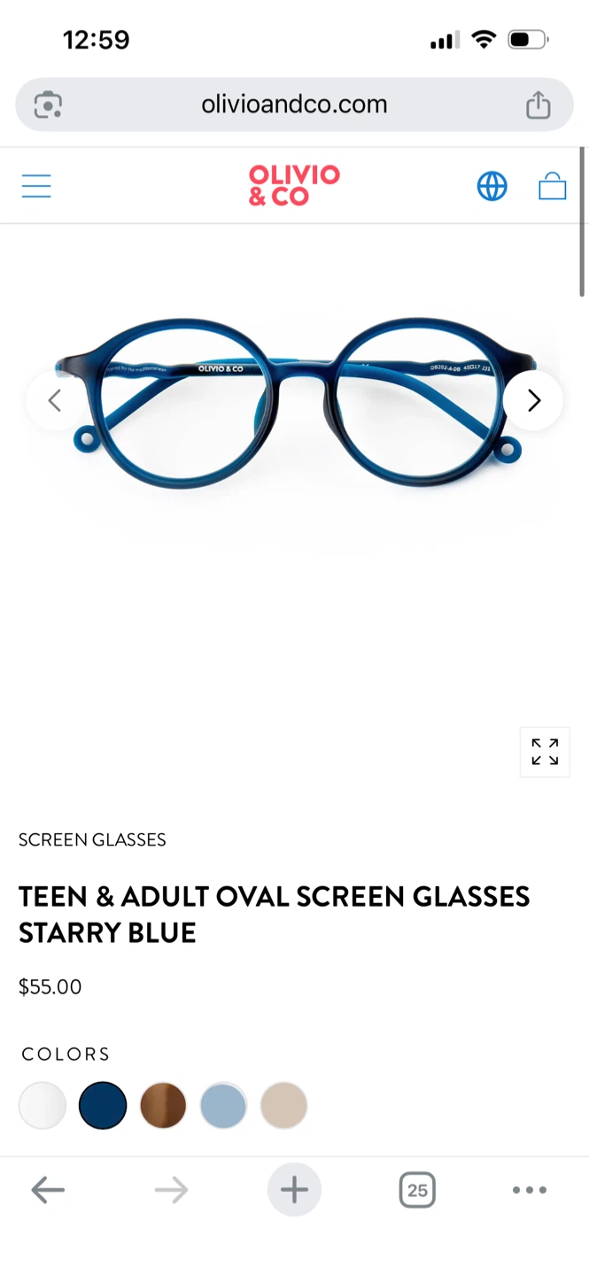 Olivio & Co Teen/Adult Blue Light Glasses