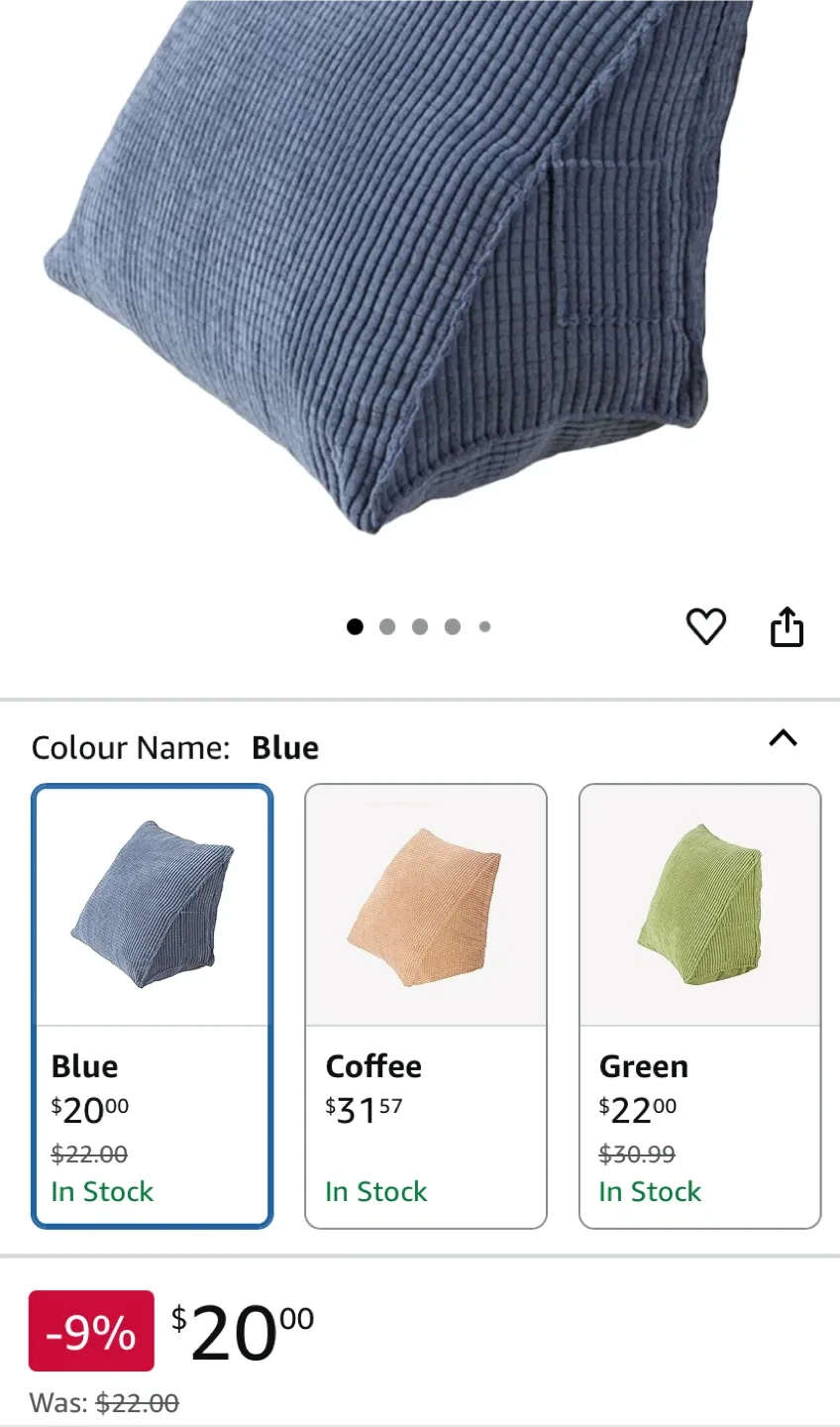 Blue Wedge Pillow with Pocket 🧡 image indicator(4)