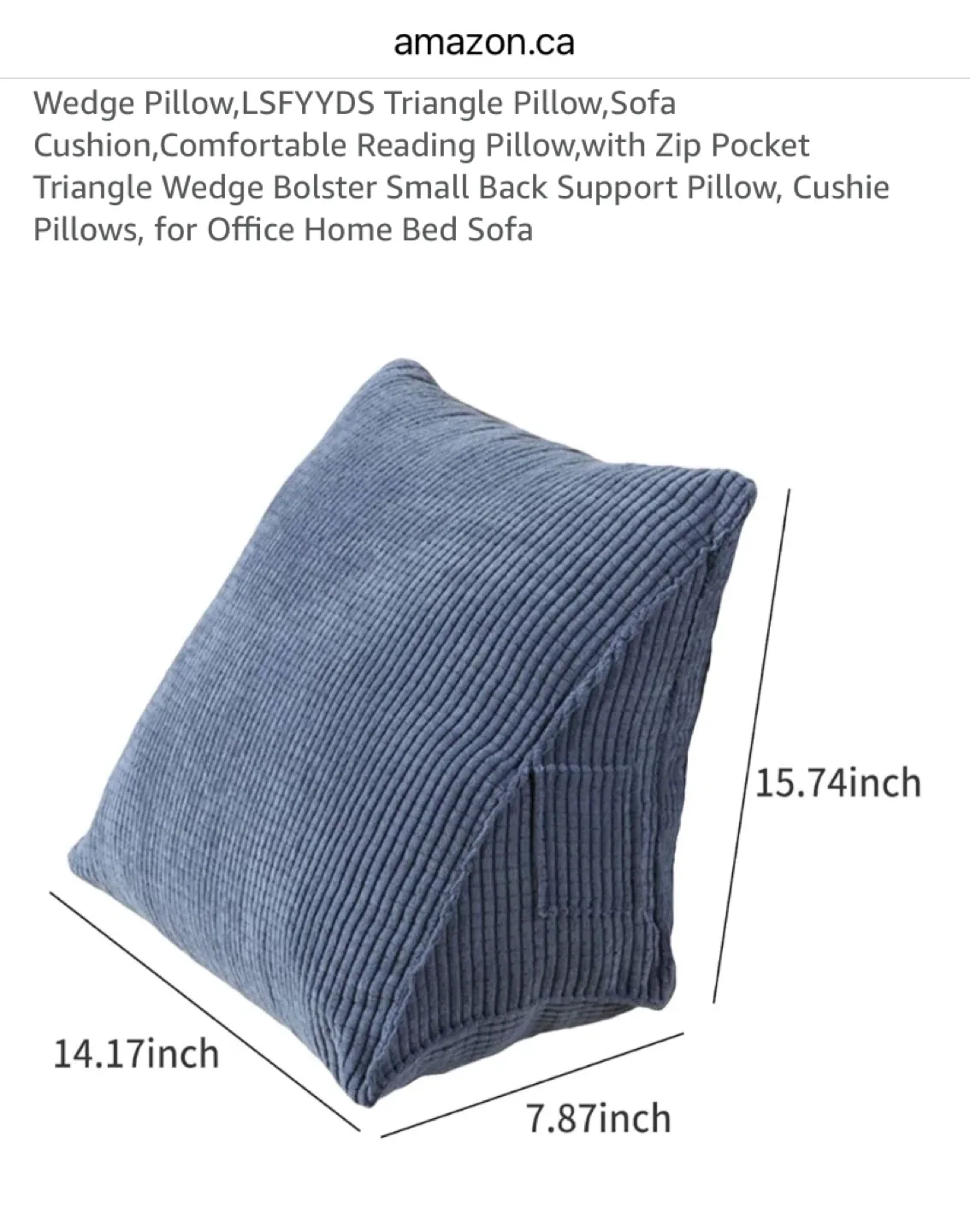 Blue Wedge Pillow with Pocket 🧡 image indicator(3)