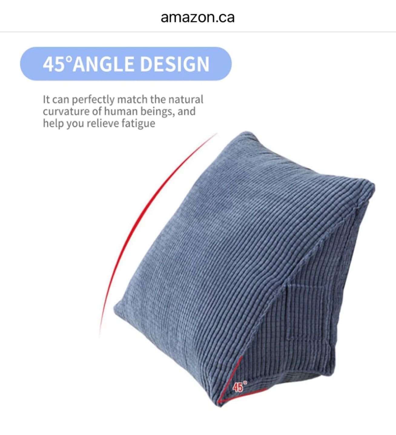 Blue Wedge Pillow with Pocket 🧡