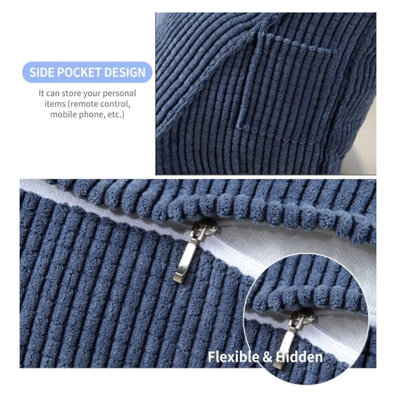 Blue Wedge Pillow with Pocket 🧡 image indicator(2)