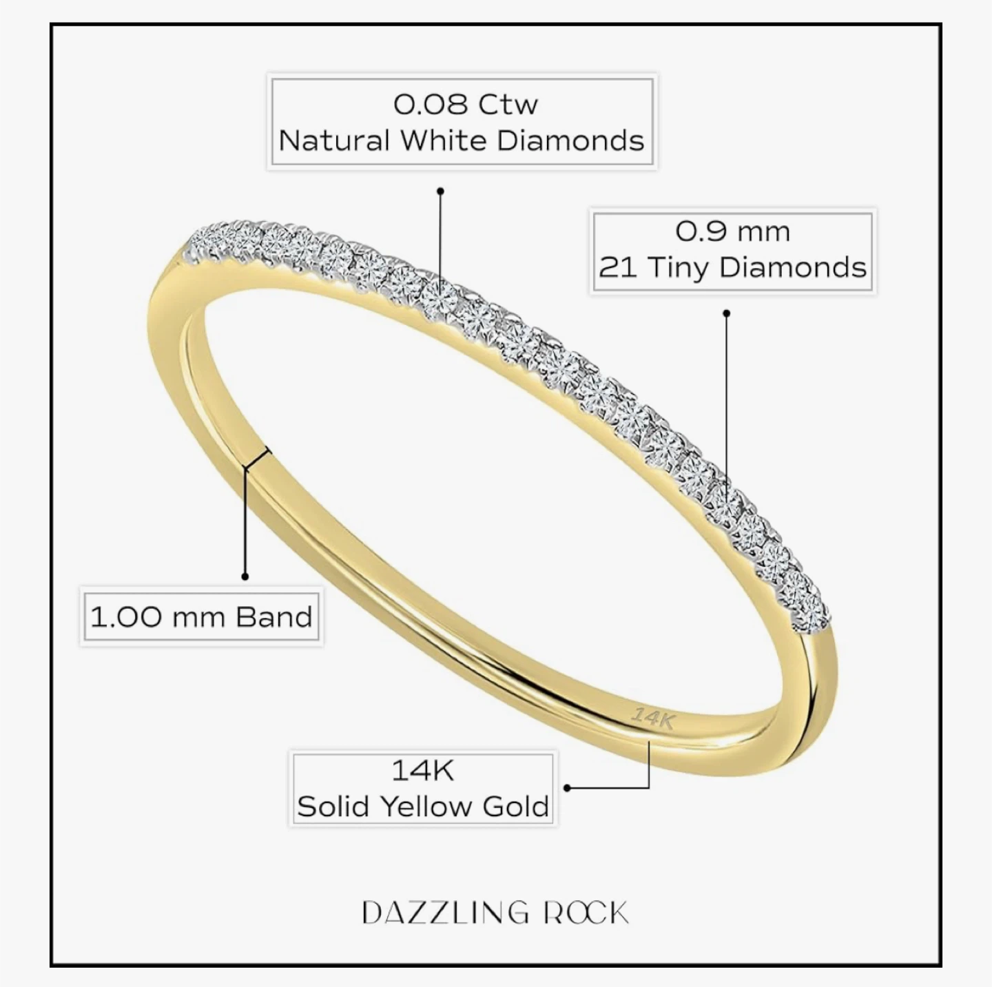 14K Gold Diamond Stackable Ring(size 6) - photo 5