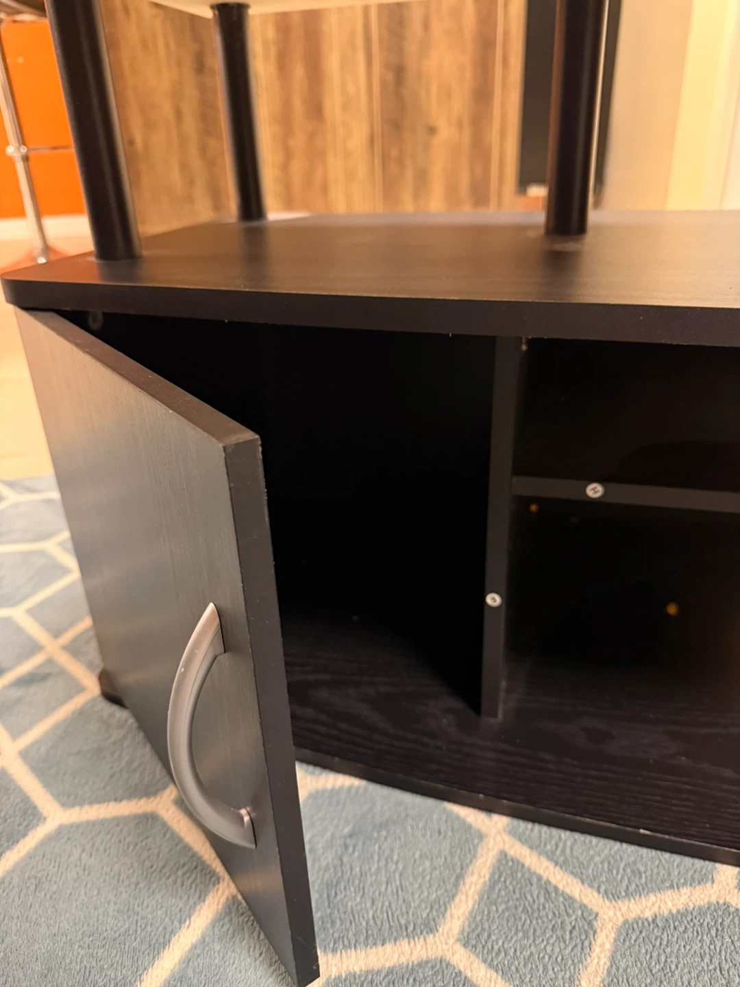 🥕Black TV Stand with Storage - photo 4