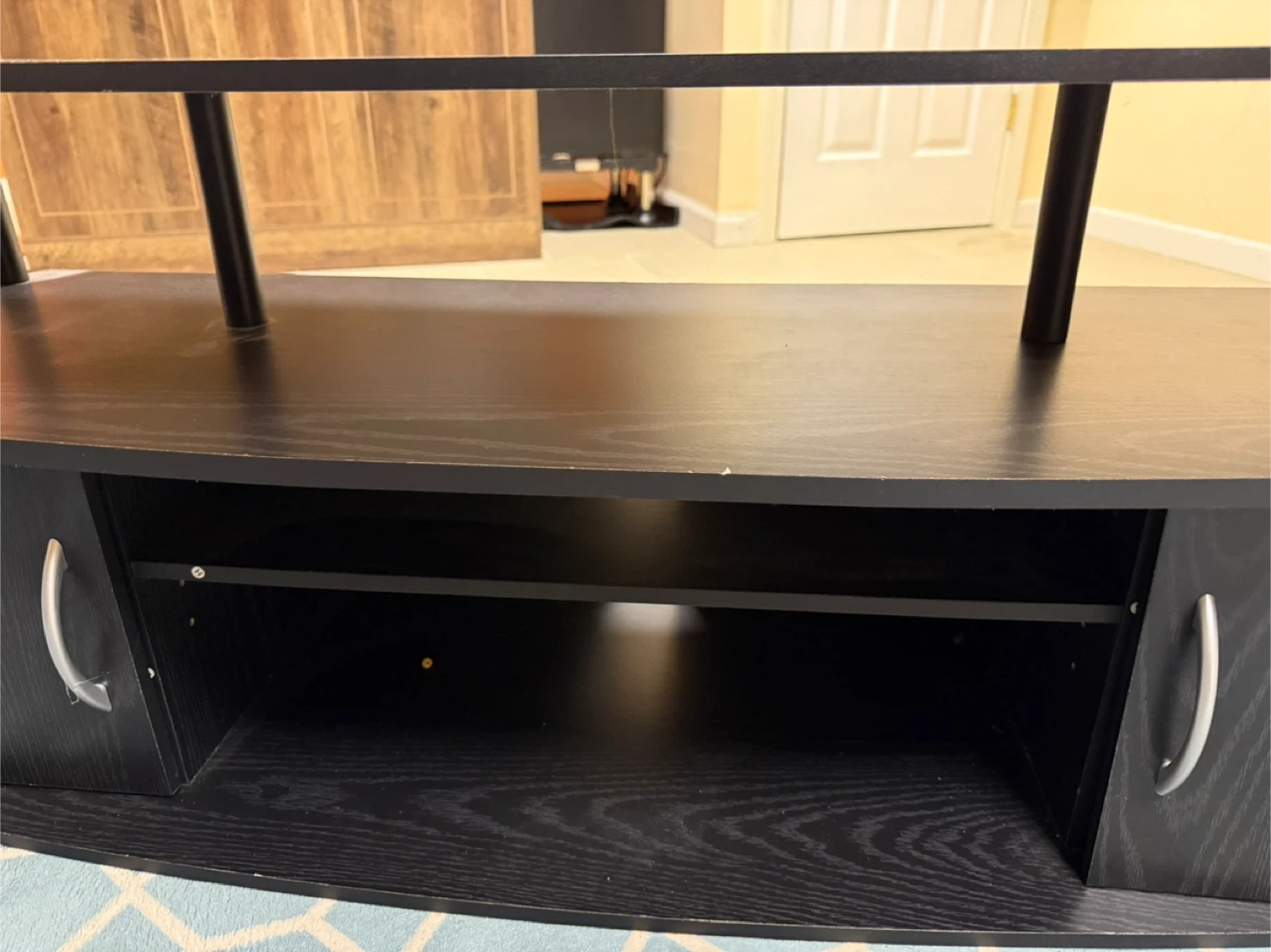 🥕Black TV Stand with Storage - photo 3