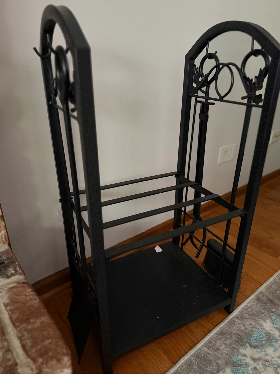 🥕Black Metal Firewood Rack with Tools image indicator(2)