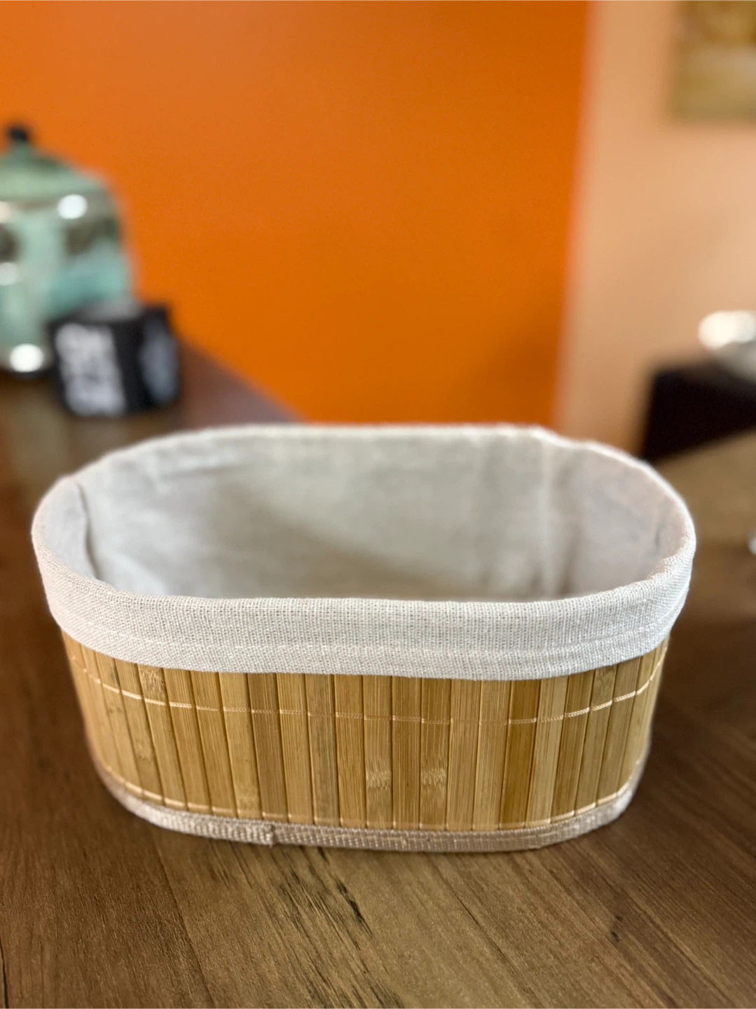 🧡Bamboo & Linen Basket