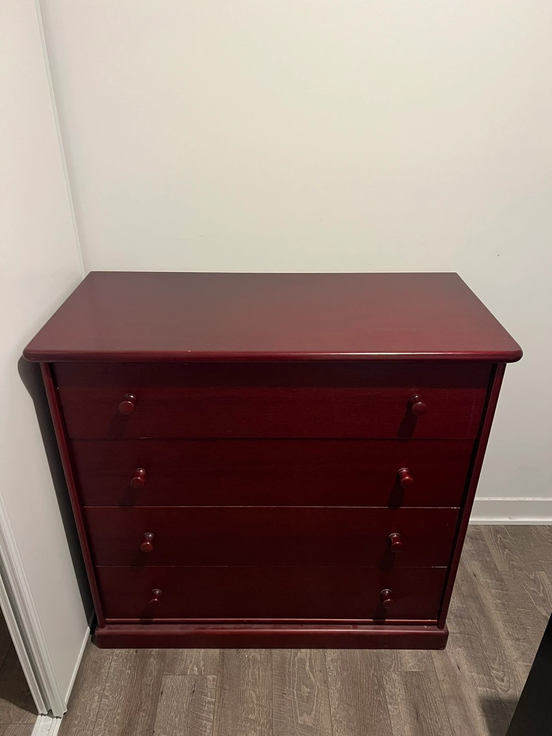 Red Wooden Dresser - 4 Drawers - photo 2