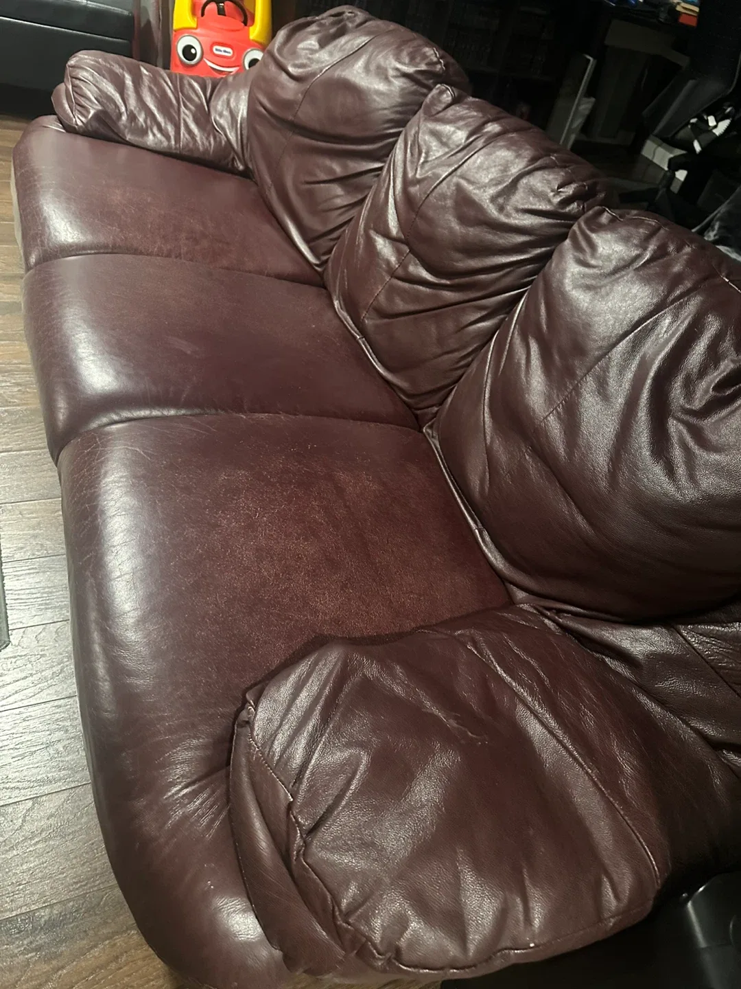Burgundy Leather Sofa and love seat image indicator(2)