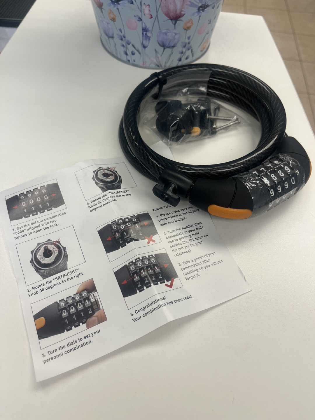 Combination Bike Lock - Black - photo 3
