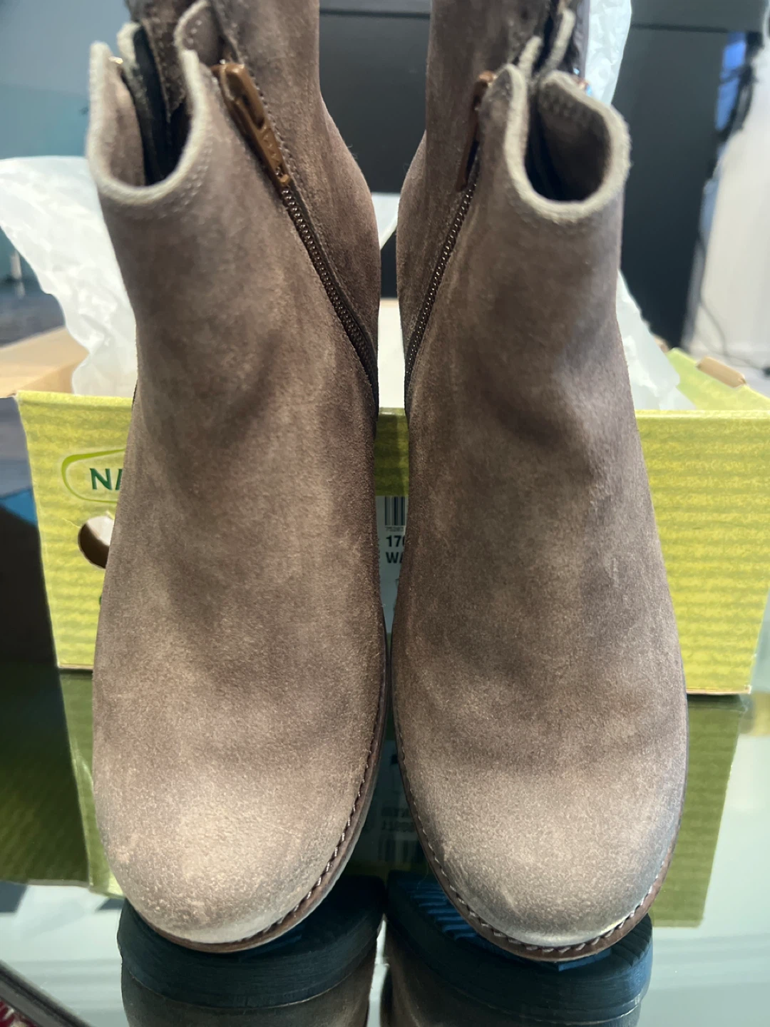 Naot Wander Taupe Suede Ankle Boots - Size 8 - photo 4