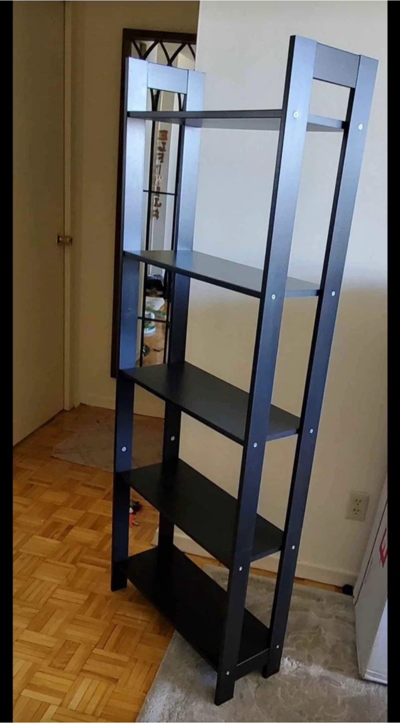 Black Ladder Shelf - 4 Tier Bookshelf