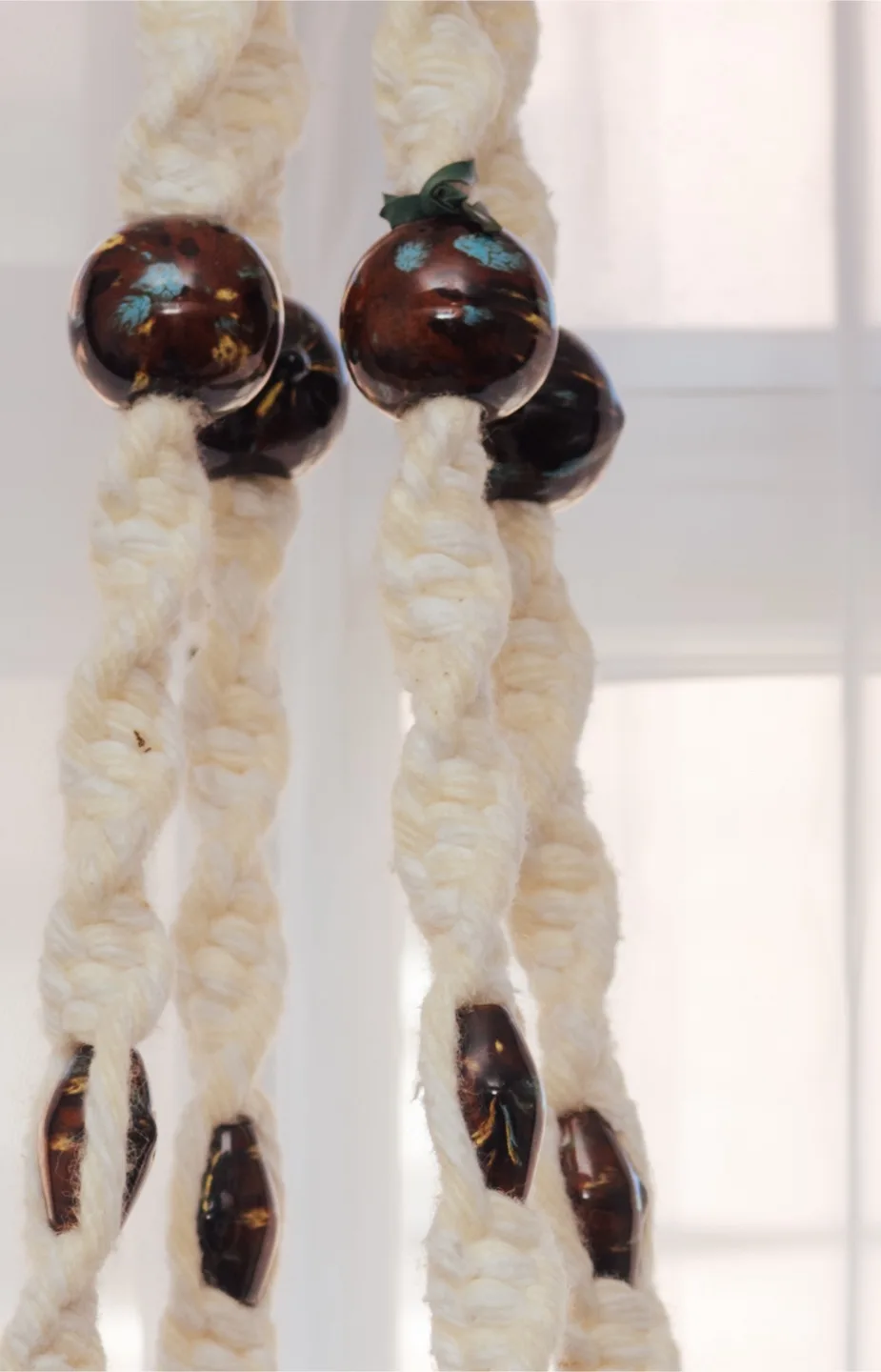 Large Boho Vintage Macrame Plant Holder 🍃 image indicator(3)