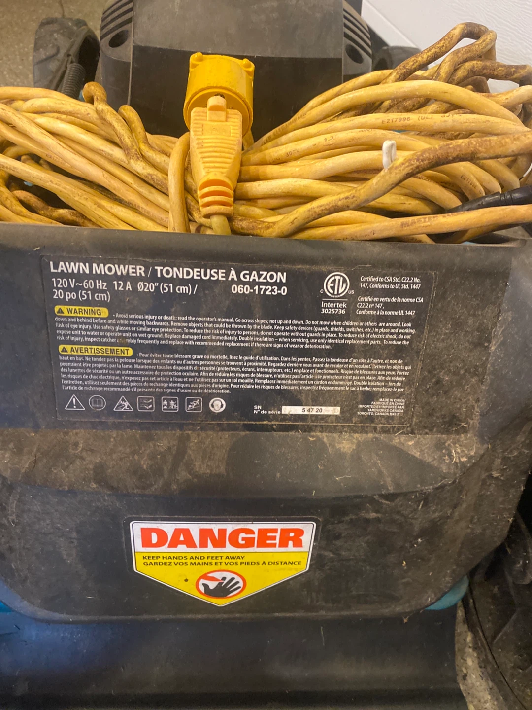 Yardworks Electric Lawn Mower - 20 inch - photo 4