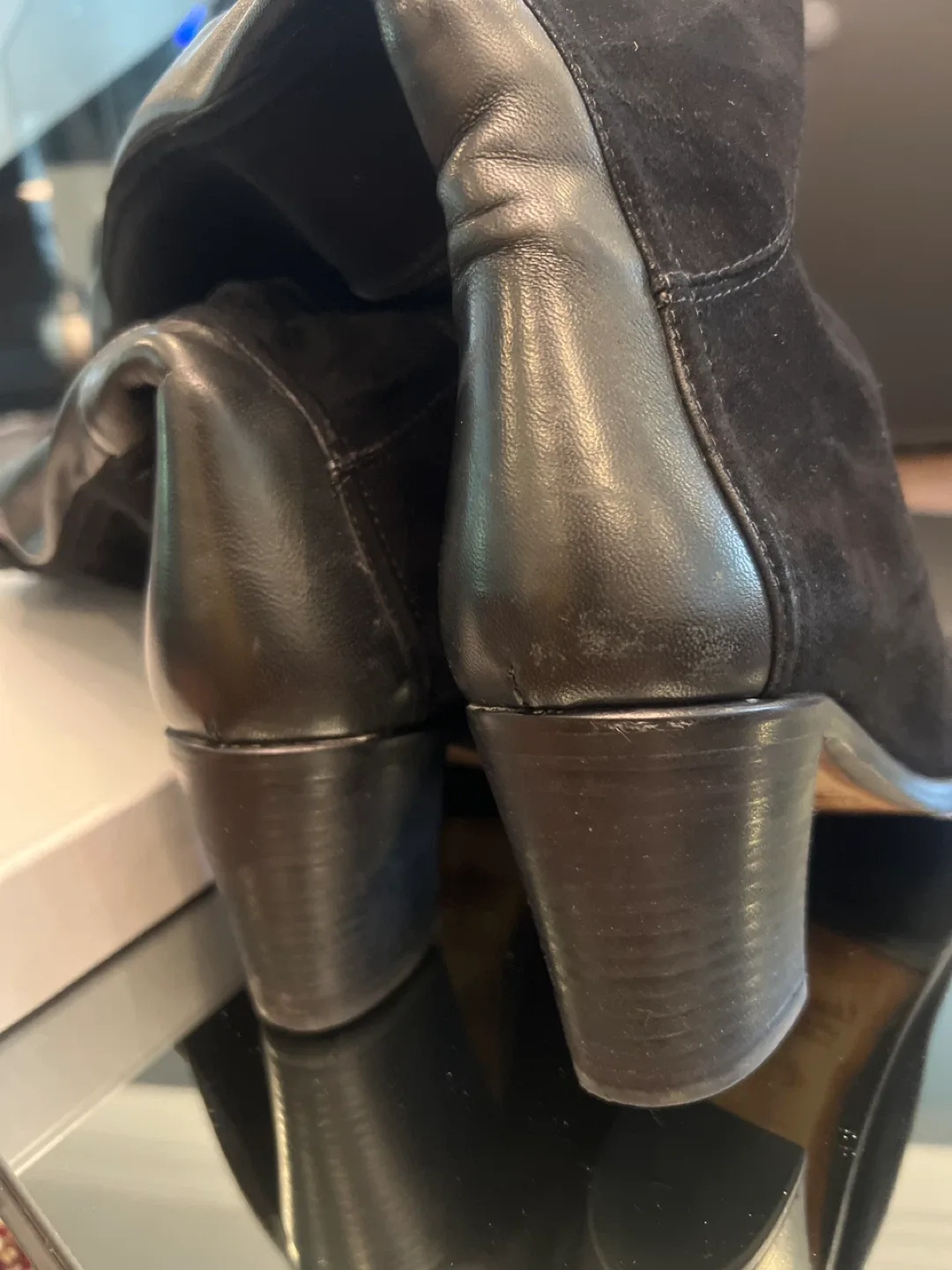 Holt Renfrew Black Suede Over-the-Knee Boots - Size 8 image indicator(5)