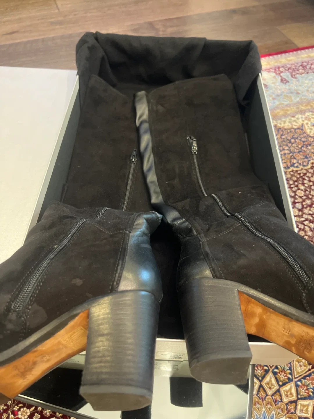 Holt Renfrew Black Suede Over-the-Knee Boots - Size 8 image indicator(3)