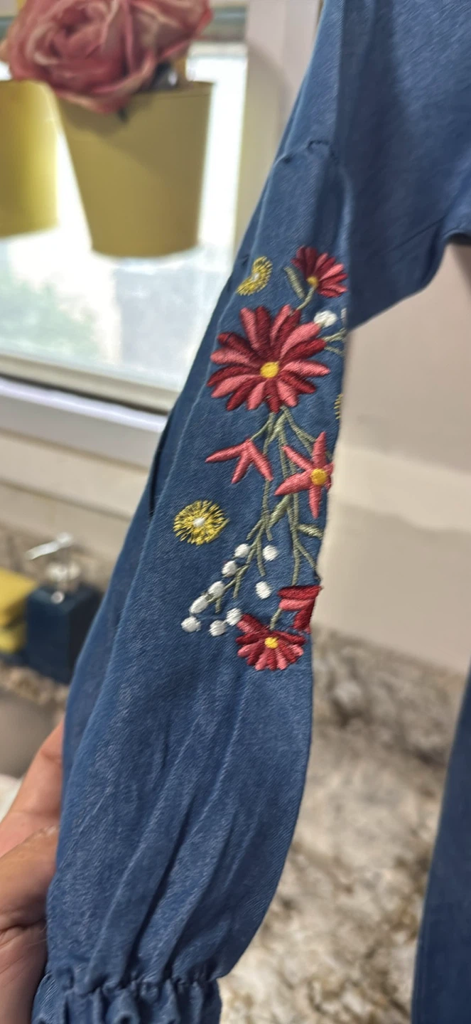 Vince Camuto 6X Denim Jumpsuit check more pictures - photo 2