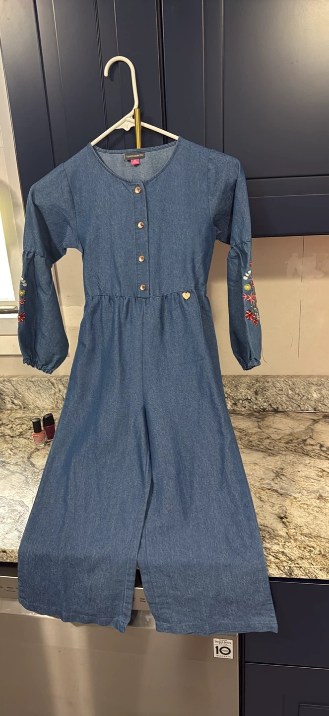 Vince Camuto 6X Denim Jumpsuit check more pictures