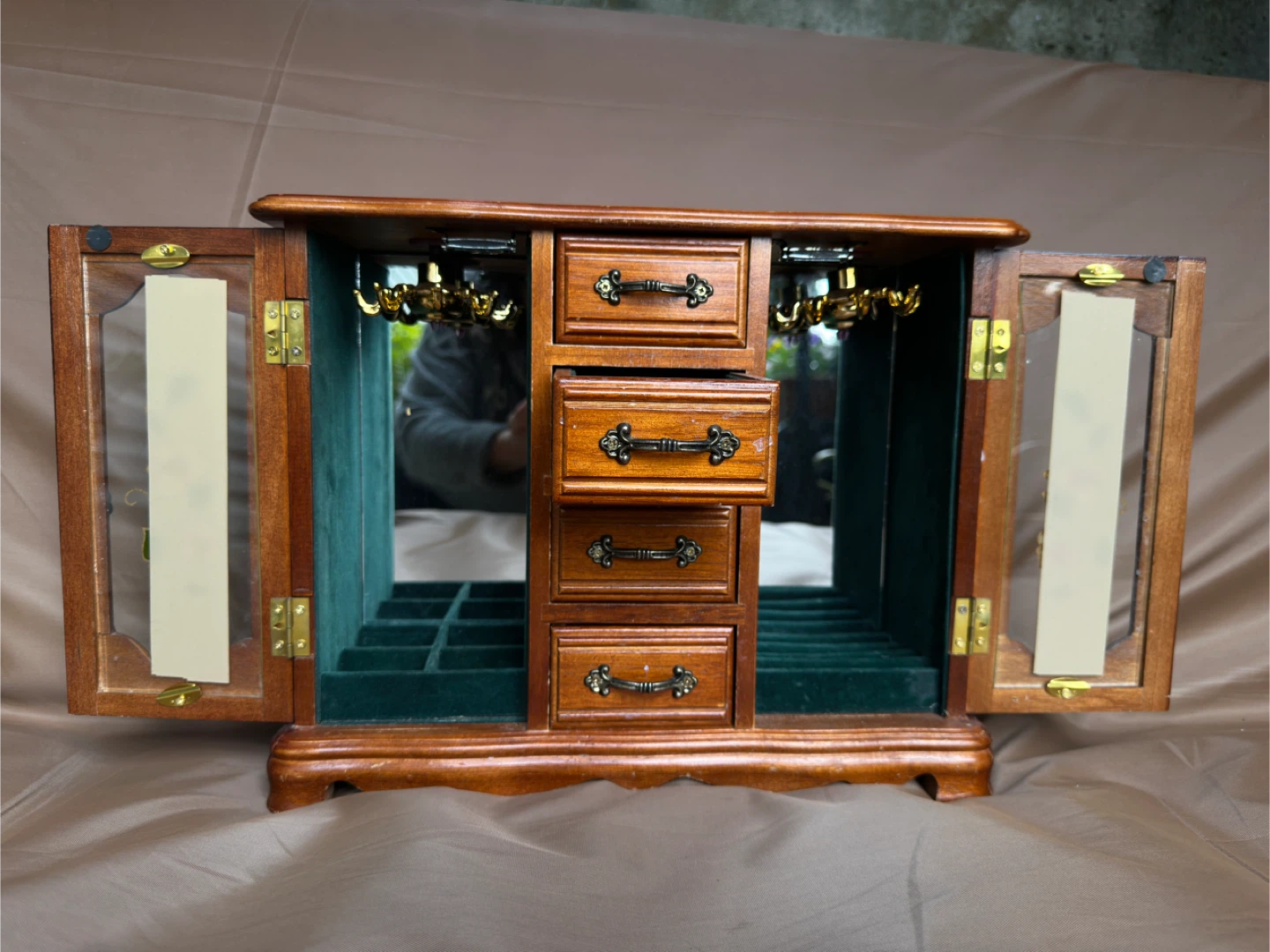 Wooden Jewelry Box with Drawers & Doors - photo 2