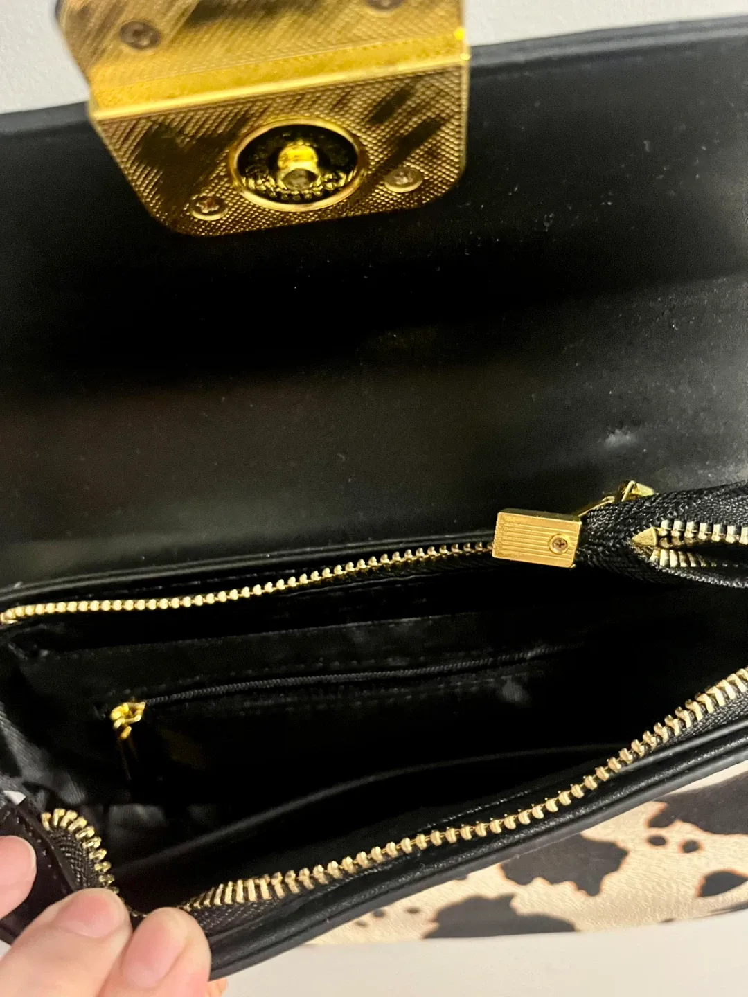 Cow Print Shoulder Bag - Black & White image indicator(2)