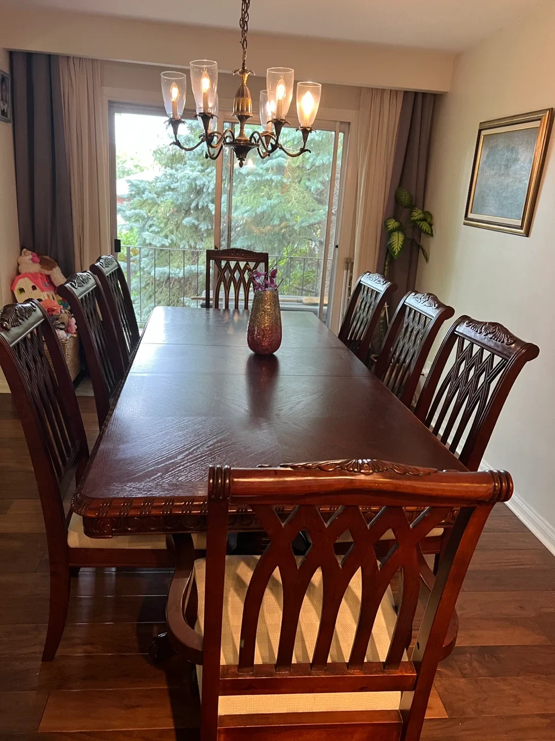 Dining Room Table with 8 Chairs - Dark Wood image indicator(2)