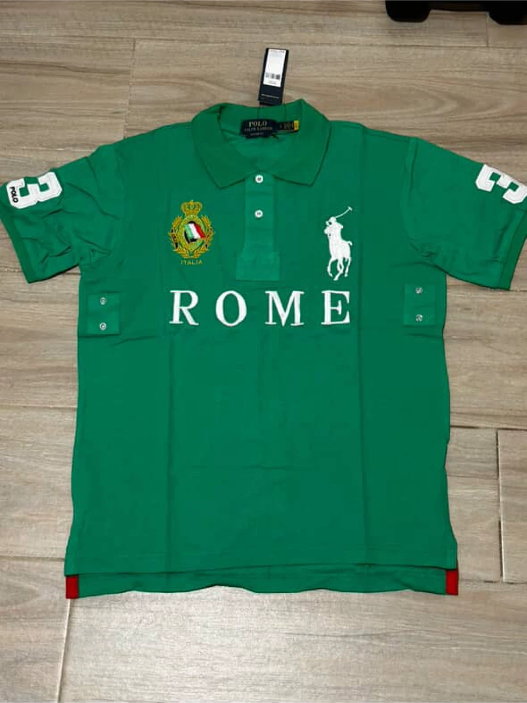 Polo Ralph Lauren Green Rome Polo Shirt - Size L