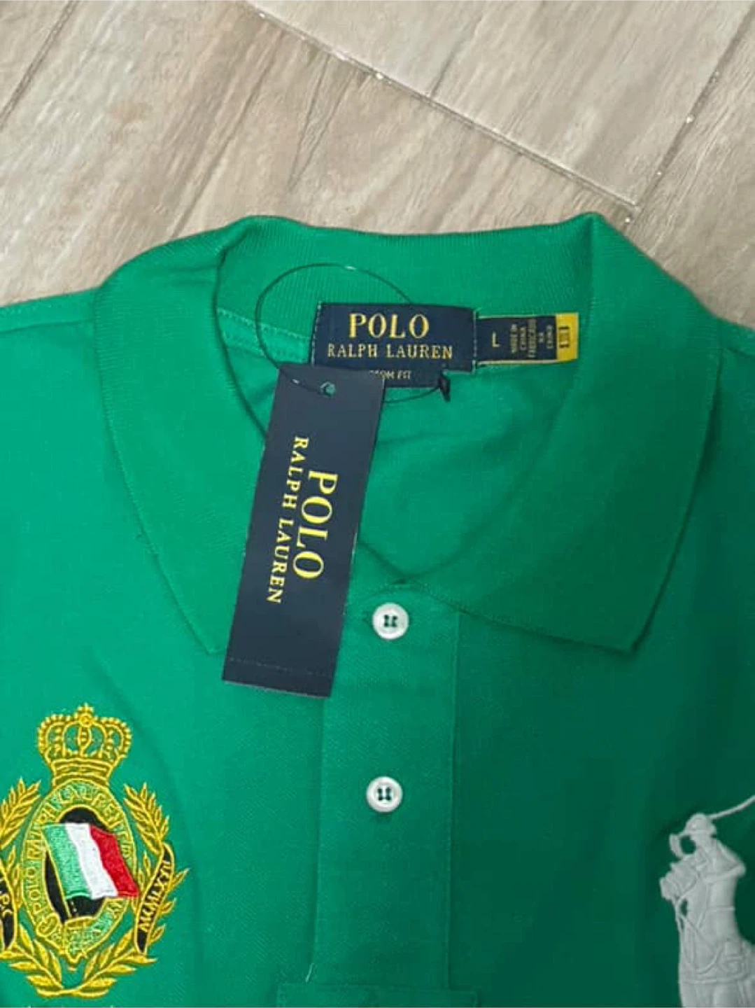 Polo Ralph Lauren Green Rome Polo Shirt - Size L - photo 3