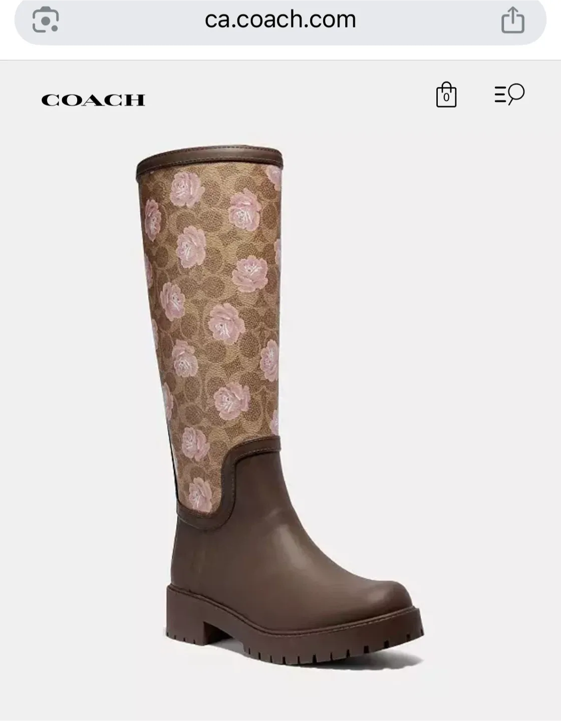 Coach Floral Print Rain Boots - Size 35.5 thumbnail