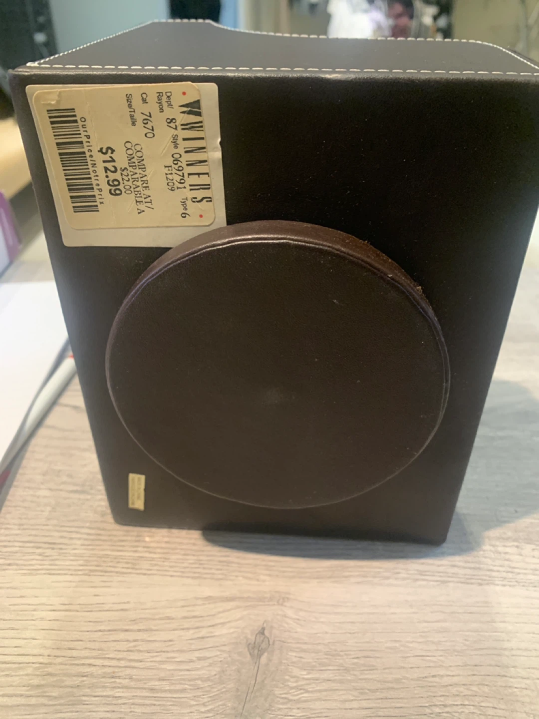 Brown Faux Leather Desk Organizer - photo 3