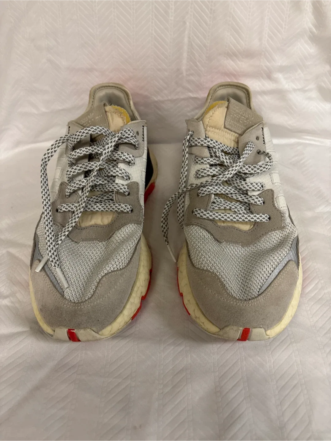 Adidas Nite Jogger Grey/White Size 8.5 thumbnail