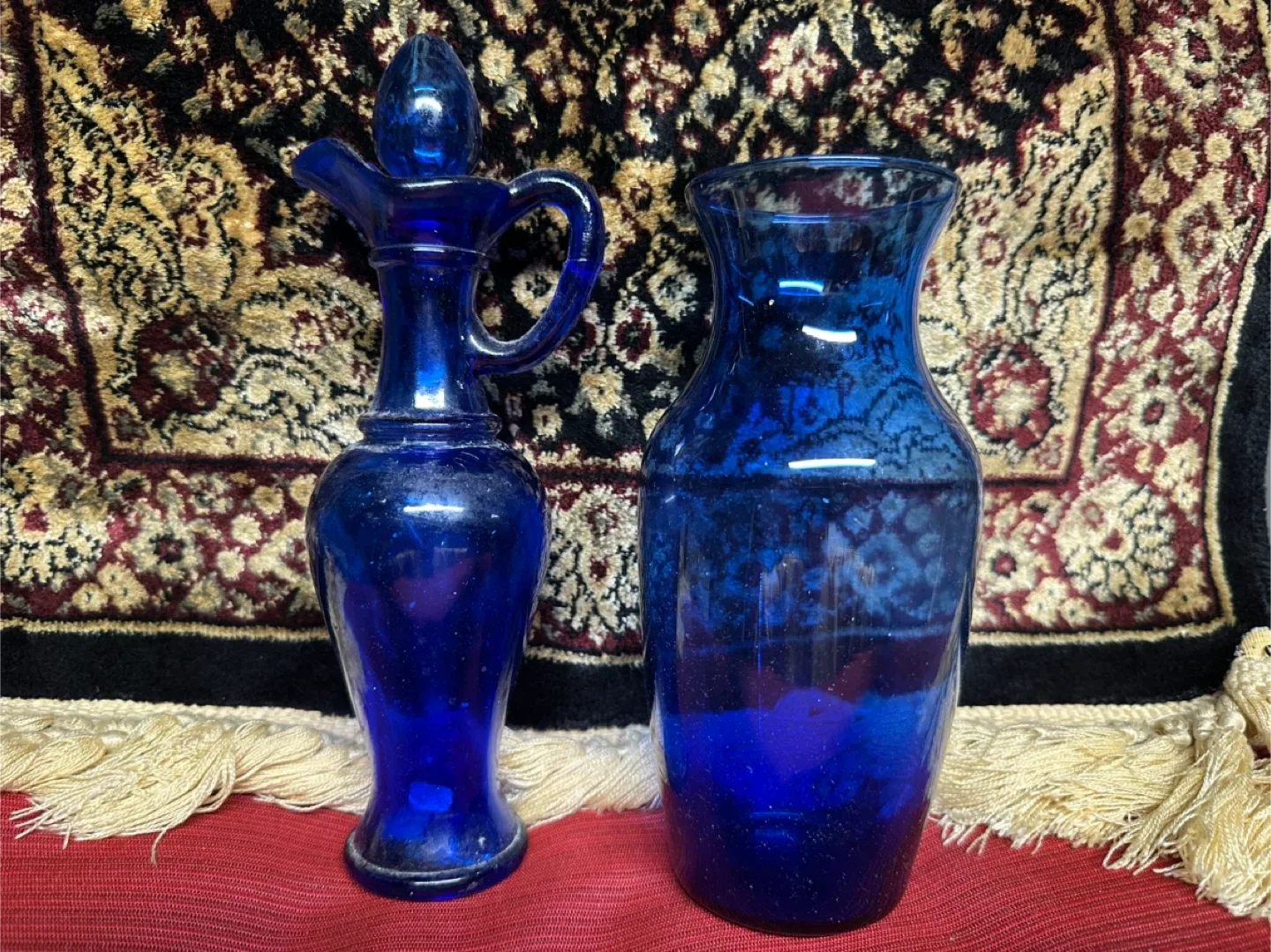 🧡Blue Glass Decanter & Vase Set
