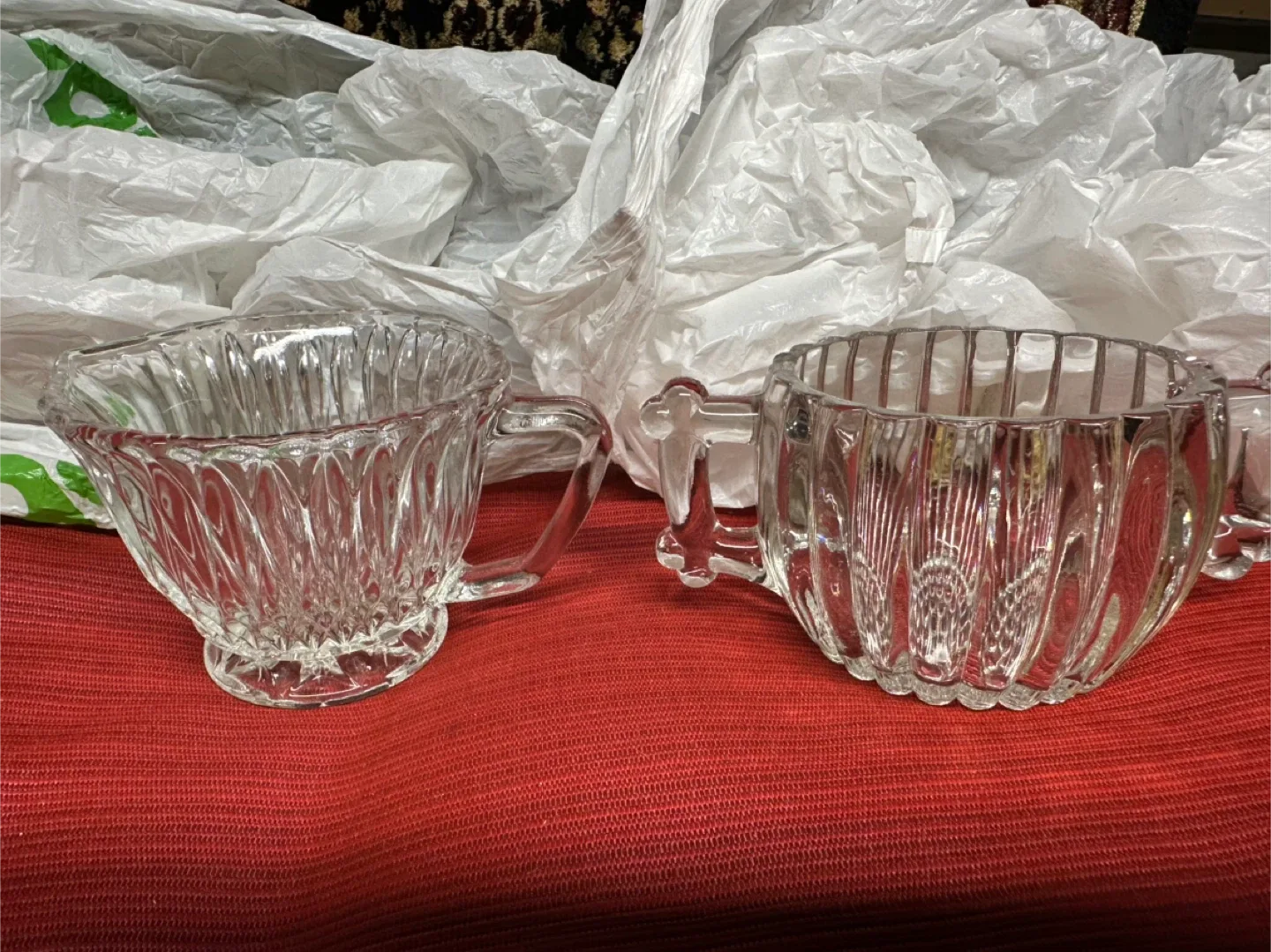 🧡Vintage Glass Sugar Bowls - Set of 2