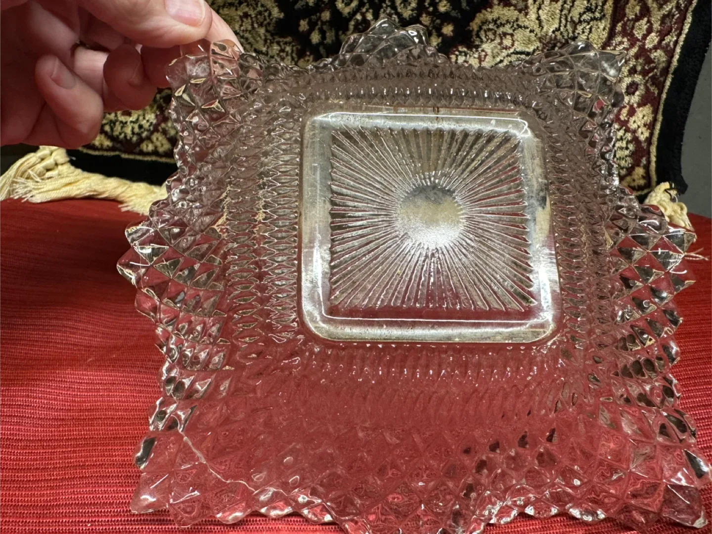 🧡Vintage Clear Glass Candy Dish image indicator(2)