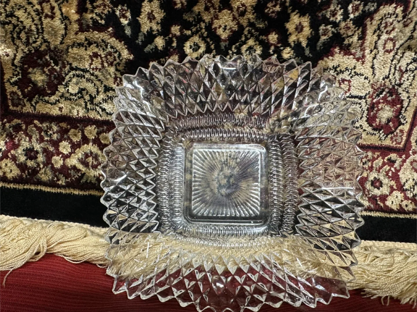 🧡Vintage Clear Glass Candy Dish