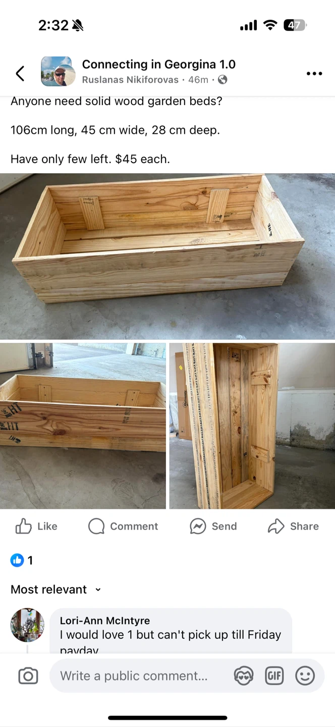 Solid Wood Garden Beds - 106cm Long