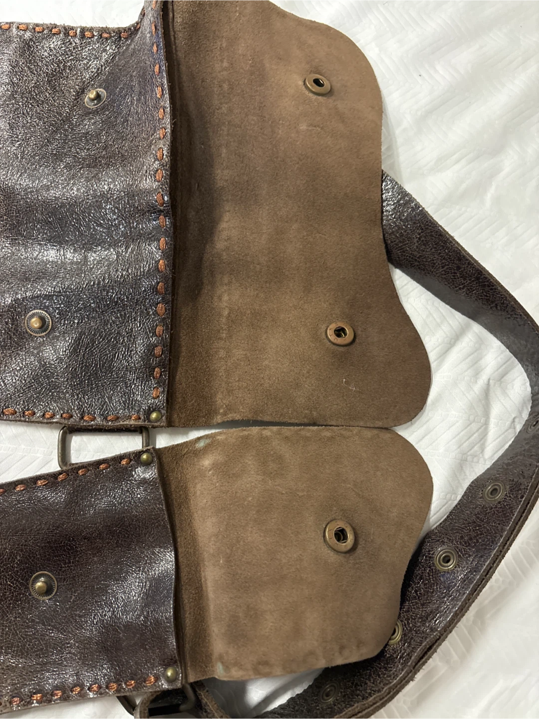 Brown Leather Belt with Pouches - photo 4
