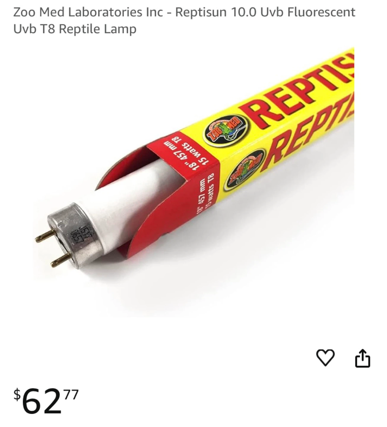 Zoo Med - Reptisun 10.0 Uvb Fluorescent Uvb T8 Reptile Lamp