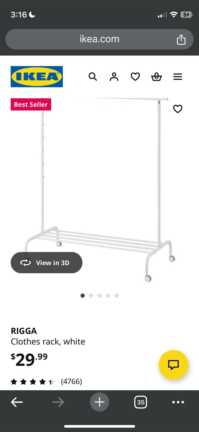 IKEA Rigga Clothes Rack - White image indicator(4)