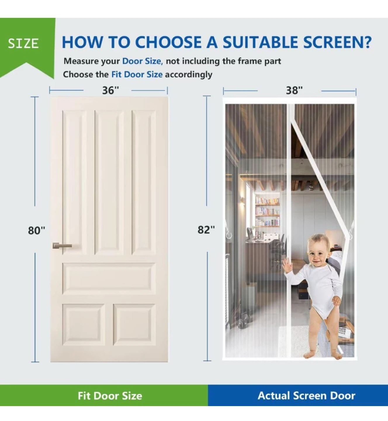 Qnlong Magnetic Screen Door (36x84 inch) - NEW!