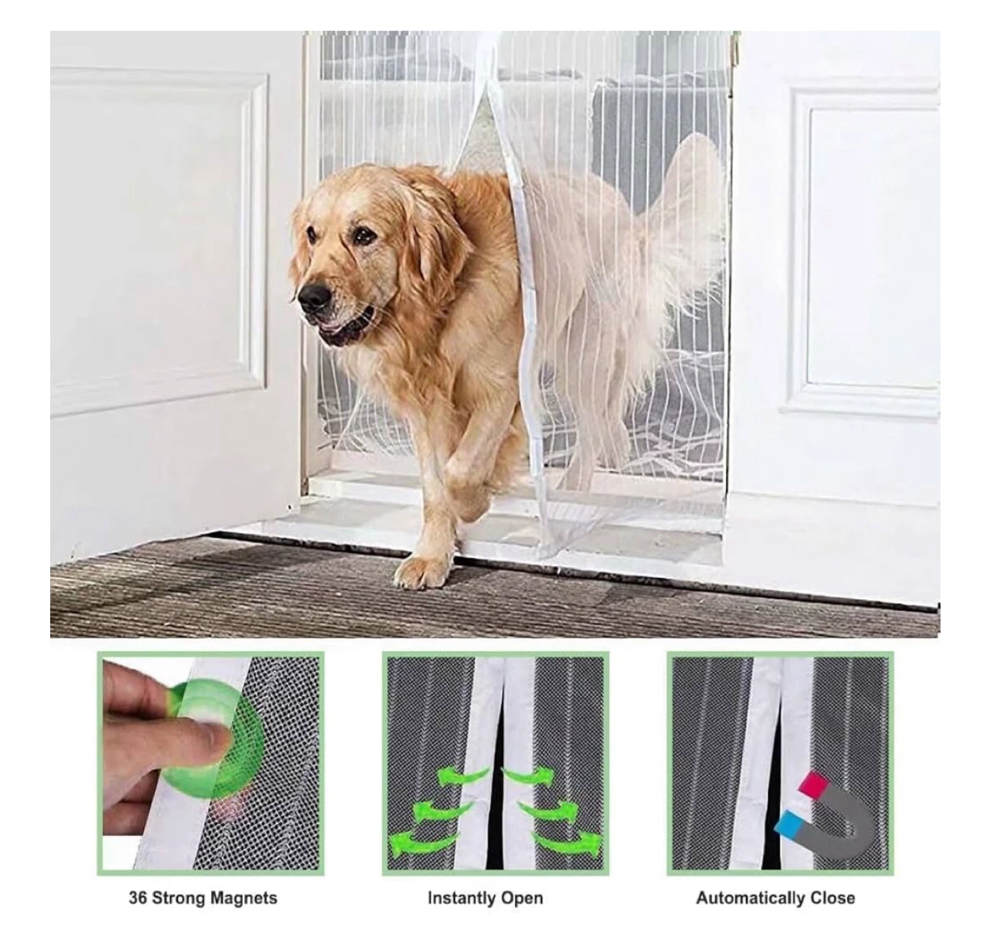 Qnlong Magnetic Screen Door (36x84 inch) - NEW! - photo 3