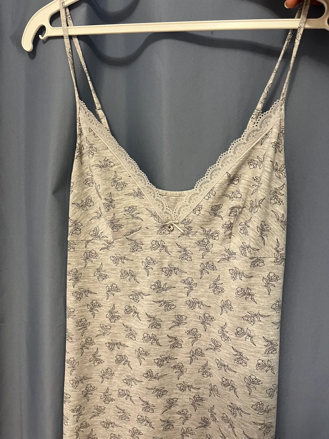 Grey Floral Print Cami nighty thumbnail