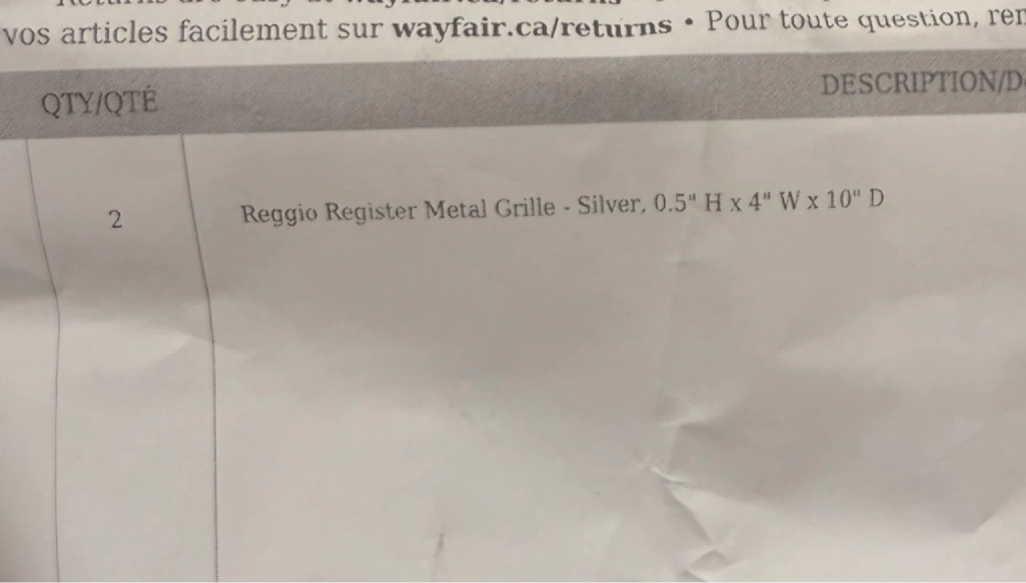 2 Reggio Register Metal Grilles - Silver, 0.5" H x 4" W x 10" D - photo 4