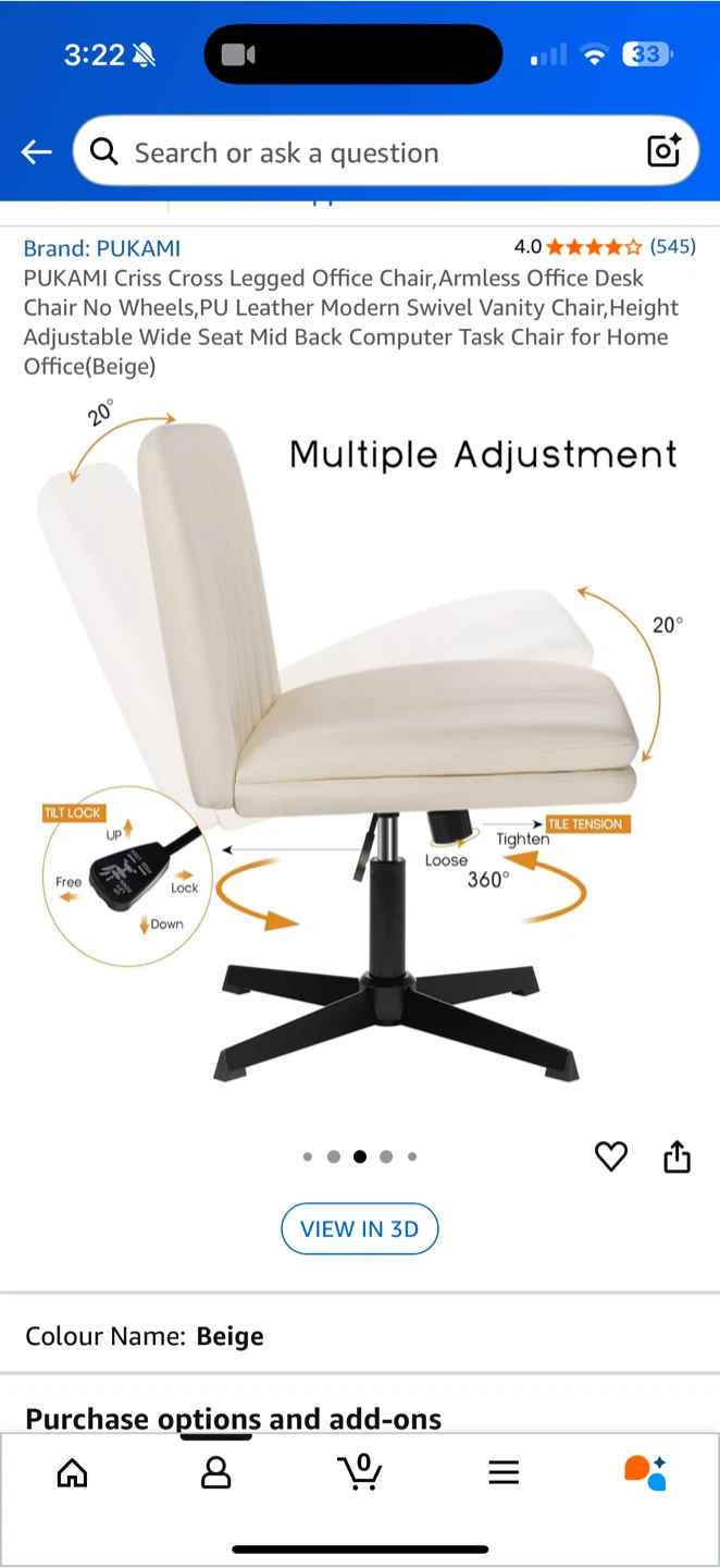 Beige Office Chair - Some Wear - photo 5