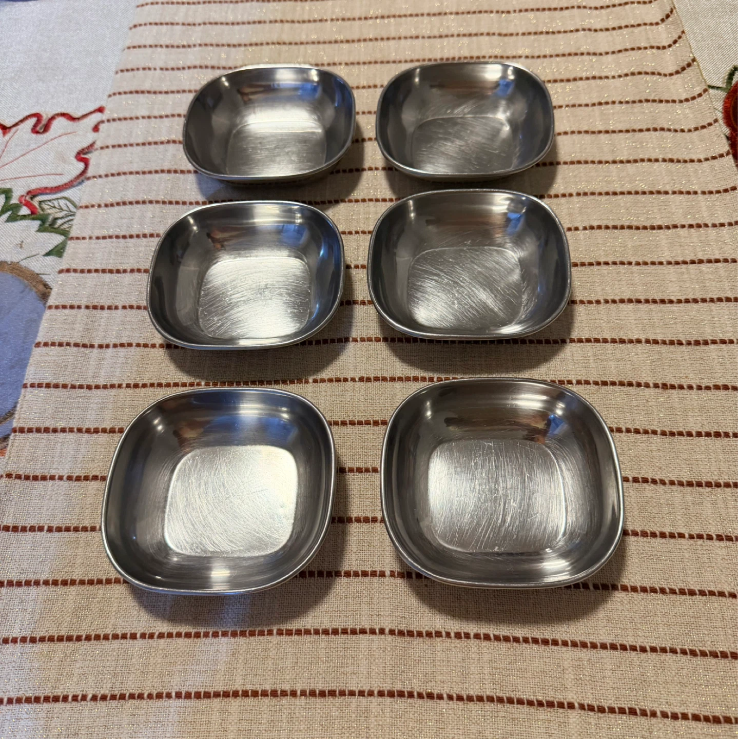 Set of 6 Stainless Steel Square Bowls - photo 2