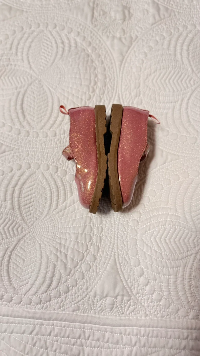 Toddler Girl's Pink Glitter Mary Jane Shoes - Size 6 image indicator(2)