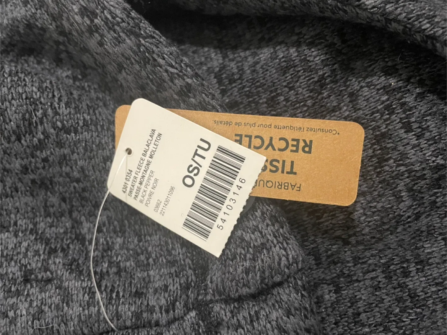 Roots Outdoors Balaclava - Black Pepper - OS/TU image indicator(2)